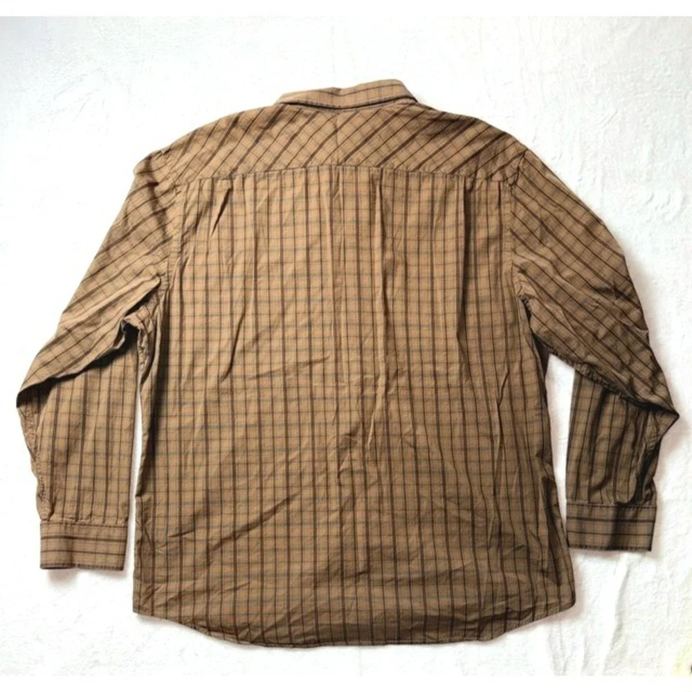 Banana Republic XXL‎ 18 18.5 Men's Plaid Button Down Shirt Long Sleeve Casual